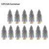 12pcs Mini Christmas Tree Pine Tree DIY Christmas Decorations For Home Table Navidad Xmas Ornaments New Year Decor Kids Gift