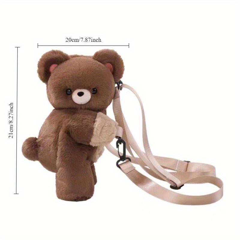 Bear Tummy Time Bag Plush Doll Crossbody Bag New Personality Female Cute Soft Backpack