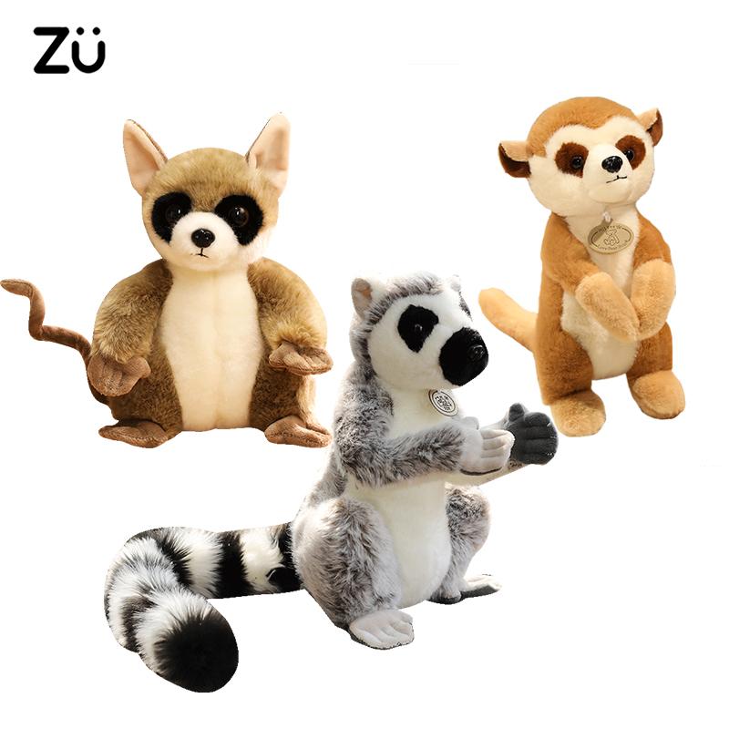 Favorite Toy Girls Cute Lifelike Stuffed Animal Ring Tailed Lemur Plush Toy Cartoon Meerkat Indri Plushies Soft Doll Kawaii Gift For Boy