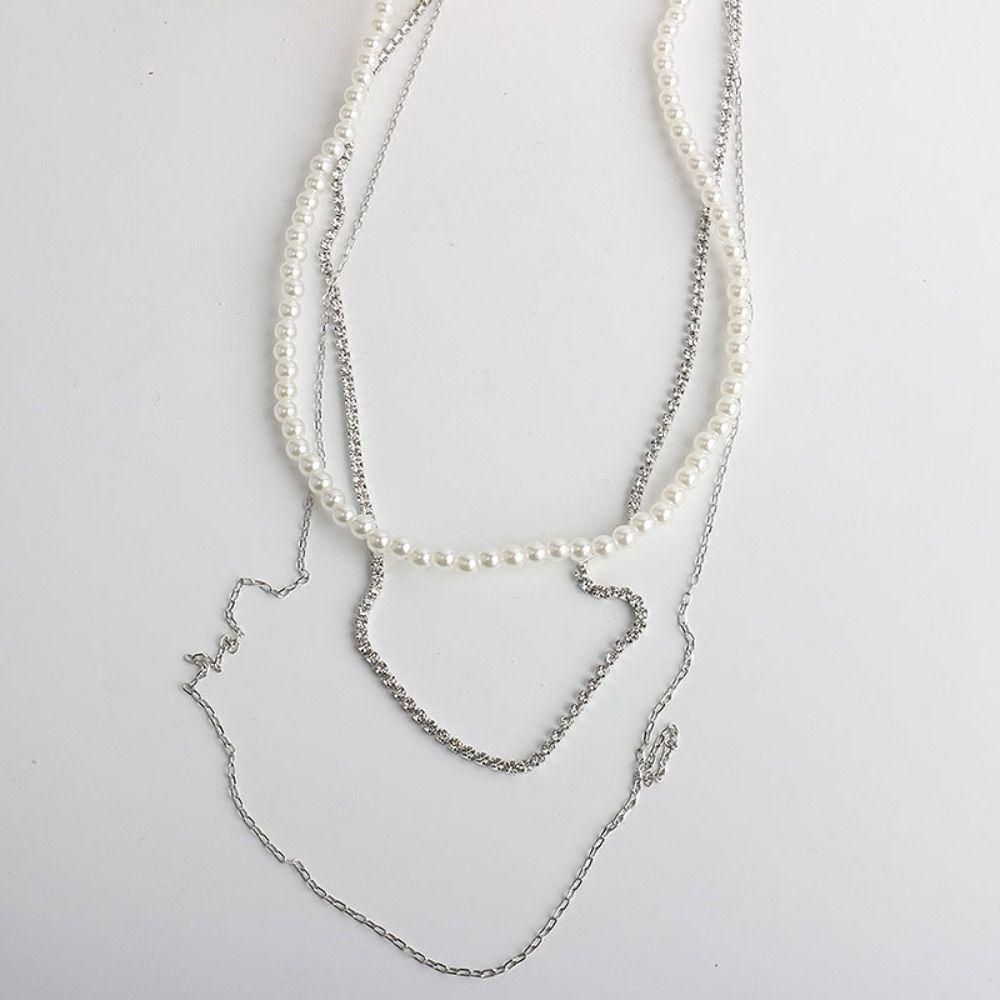 Long Chain Rhinestone Chain Pin Minimalist Style Trouser Fastener Tassel Chain Brooch Jewelry