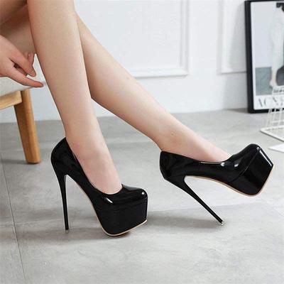 Plus Size Women's 16cm High Heels: 35-45 Sky-High Platform, Low-Cut Microfiber Stilettos, Sizes 41-42