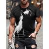 3D T-shirt Cool Trendy Men's Camouflage Hunting Animal Casual Horse Printed Short Sleeve