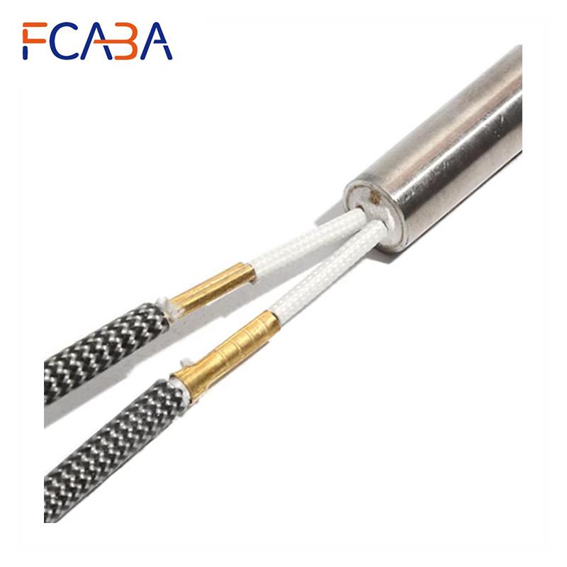 FCABA 5PCS 8mm 140~160mm 316 Stainless Steel Single Head Dual Heating Tube Cartridge Heater Cylindrical 450W/470W/500W/520W