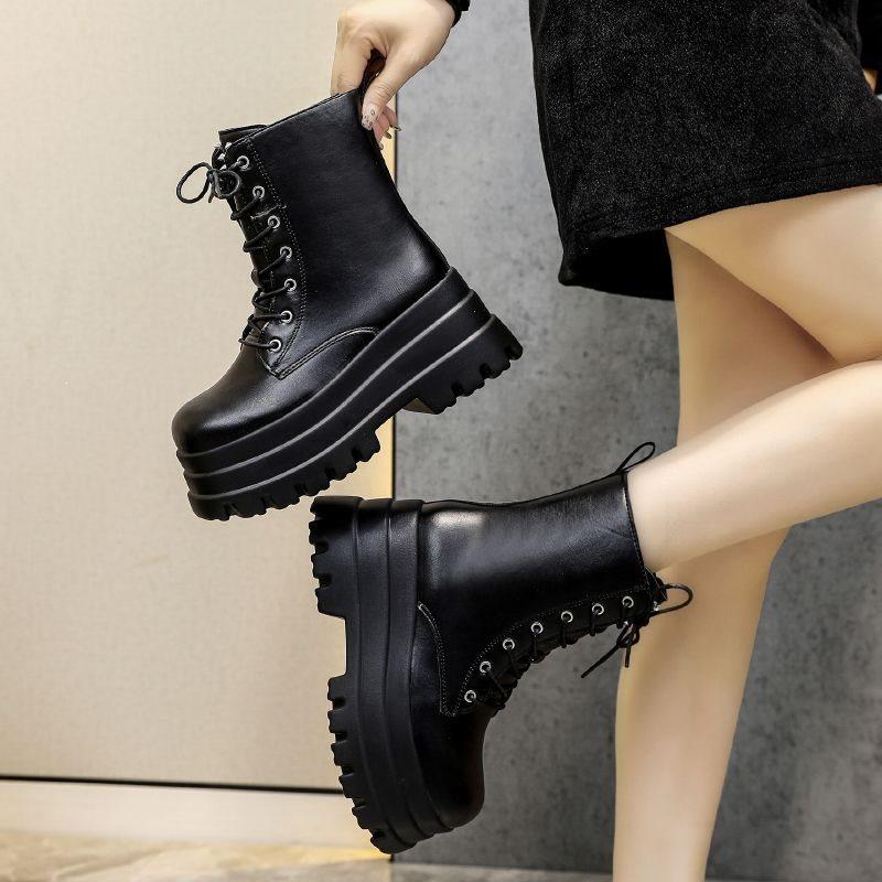 cos heightening shoes classic heightening and showing legs thin platform shoes cm British style platform new short boots short Martin boots