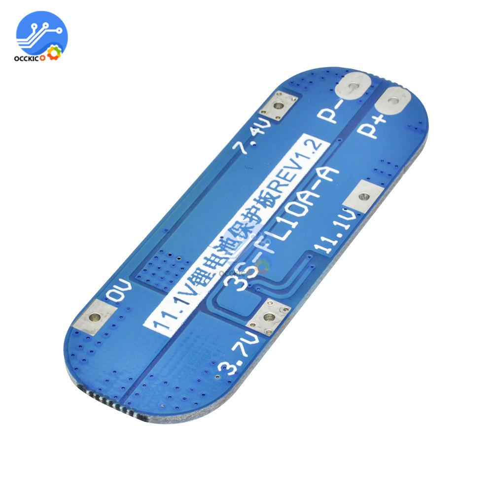 Bms 3s Li-ion Lithium Battery Protectiong Board 18650 Charger Protection Balancer PCB BMS 10A Module 12.6V Equalizer Board