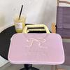 Embroidered Bow Tablet Laptop Tote Bag