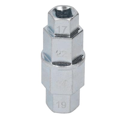 Sechskant-Achsenwerkzeug für Motorräder, spezieller Schlüssel zum Entfernen der Vorderradspindel, 17 19 22 24 mm, Silber