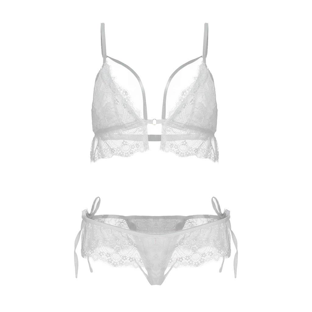 Women Lace Sexy Passion Lingerie Deep V  Babydoll G-string Dress