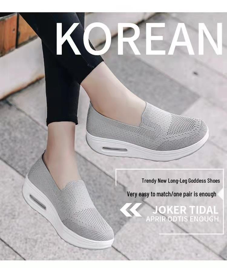 Sneakers da Donna 2025 con Suola Spessa, Ammortizzate ad Aria, in Rete, Slip-On per Aumento dell'Altezza