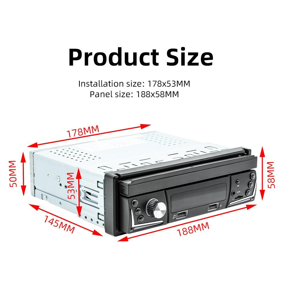 1Din Car Radio Multimedia MP5 Player, 7 inch Universal Navigation with Android Auto & Bluetooth, HD Screen USB TF FM Stereo