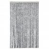 VidaXL Fly Curtain Grey and Black and White 118x220 Cm Chenille, Door Fly Curtain, Insect Curtain of 4004882