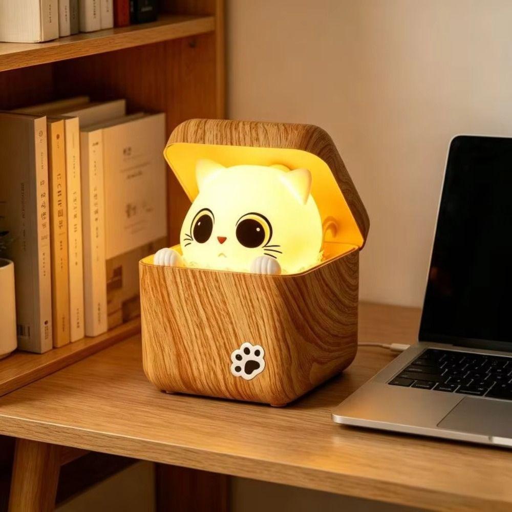 LED Light Cat Night Light 3 Color Modes Voice Activated Smart Desk Lamp Eye Protection Blue Light for 36v/1000mAh 3000mAh