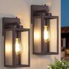BesLowe Upgraded Dusk To Dawn Outdoor Wall Lights, Matte Black, 2-Pack