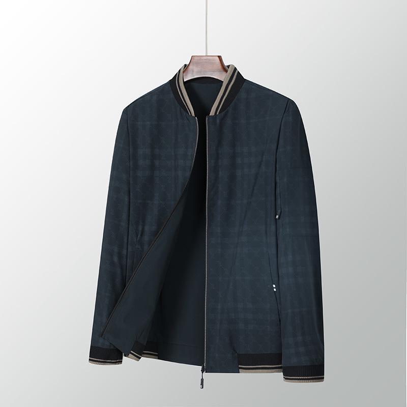 2025 Men s Plaid Baseball Collar Jacket: Lightweight, Comfortable Spring/Autumn Casual Wear 170