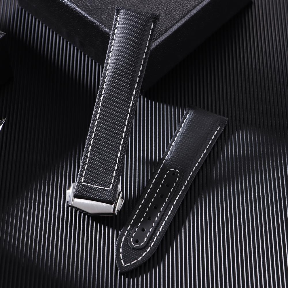 20mm 22mm Nylon Watch Strap for Omega Waterproof Sailcloth Leather Watch Band for Men Women Folding Buckle Bracelets Accessories
