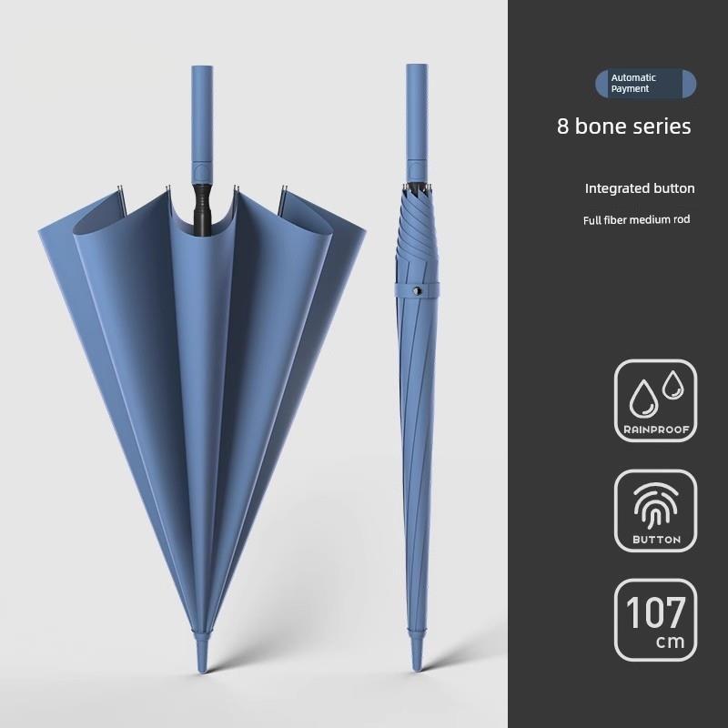 Storm-Resistant Umbrella with Long Handle for Men, Large Rain Umbrella, Reinforced, Sturdy and Durable, Fiber Straight Umbrella, Enlarged