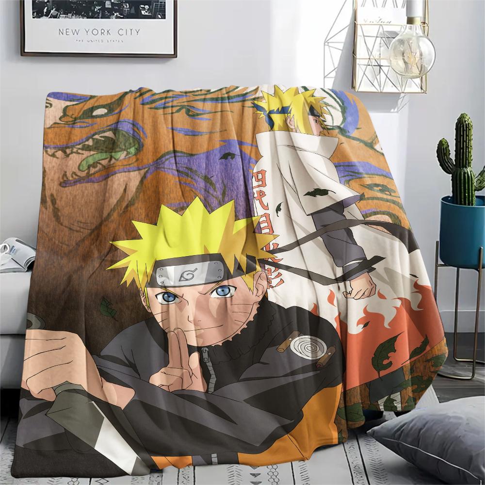 Cartoon Character Naruto pattern Flannel Blanket, High quality Comfortable for All Seasons, Home Decor, Warmth and Comfort, Perfect for Gifts.