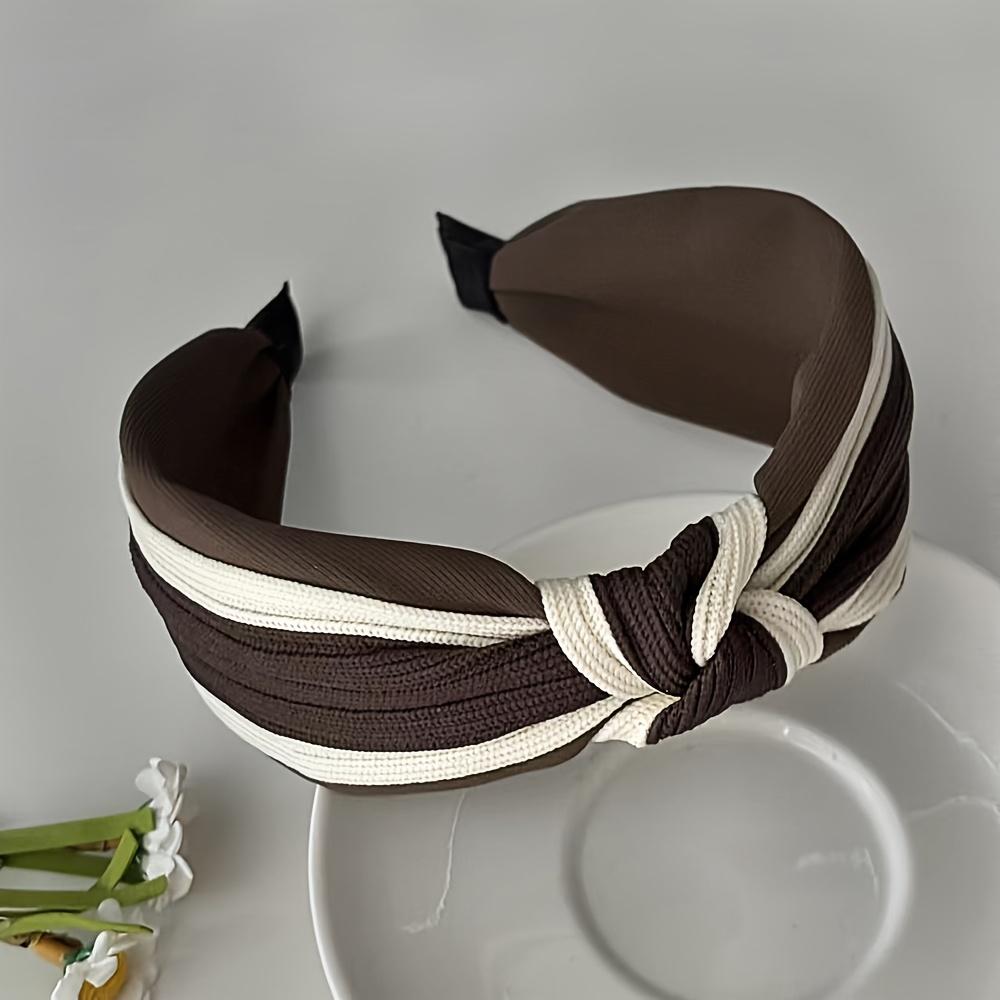 1Pcs Luxury Knotted High Crown Headband For Women, Elegant Wide Brim Open Face Hairband, Fashion Daily Hair Accessory For Ladies