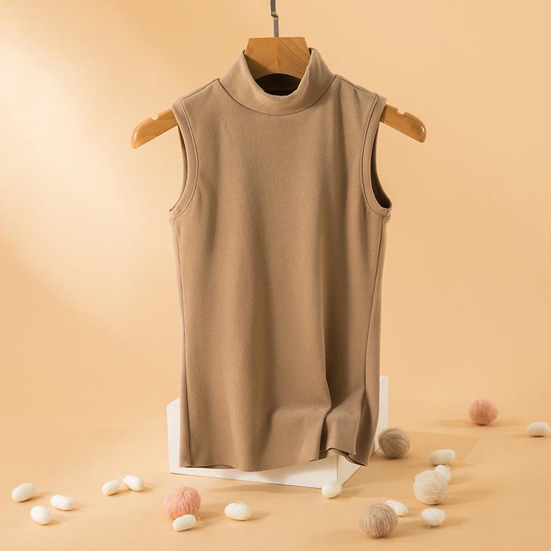 

Женский терможилет без рукавов из катионного бархата для осени и зимы XXL легкие хаки