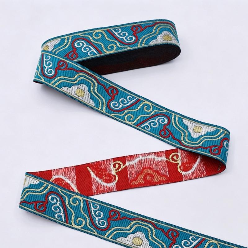 1.7M Long Embroidery Patches Cloud Pattern Fabric Ribbon Sewing Trim For Handmade Costume Curtain Sewing Embellishments