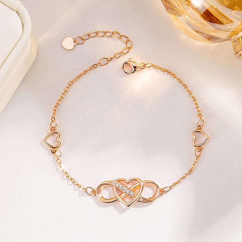 Women's Infinity Heart Clover Plum Blossom Sliding Bracelet - Fashionable Jewelry Gift for Girls Ladies