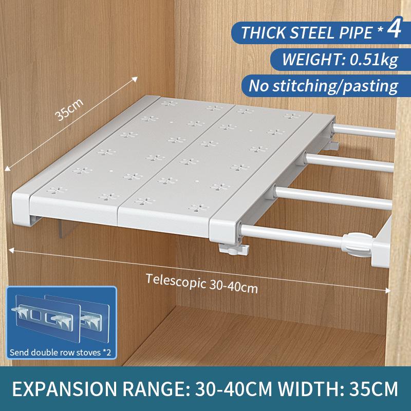 Retractable Wardrobe Shelf Divider and Organizer