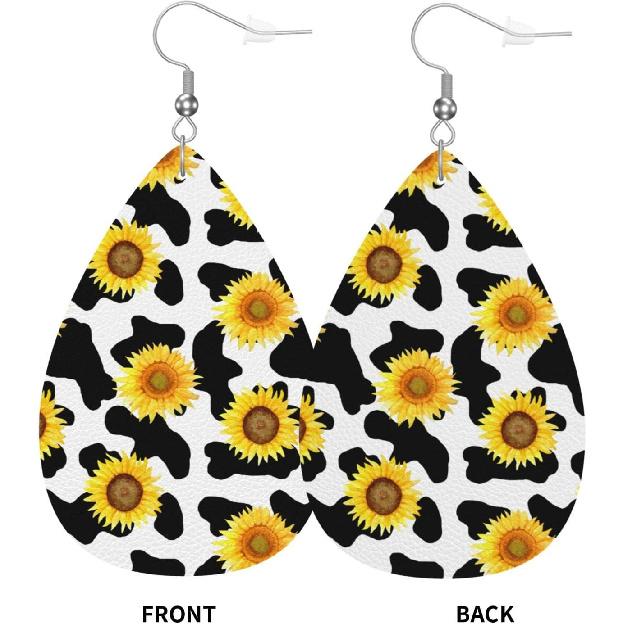 MIOAOSRT Earrings for Women,Leather Earrings Dangle Lightweight Teardrop Earrings Jewelry for Women