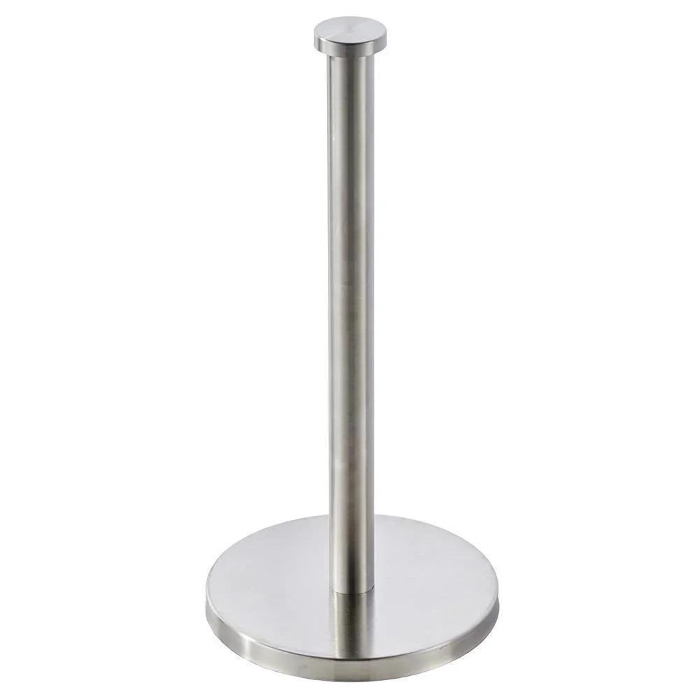 1Pc New Standing Stainless Steel Floor To Ceiling Kitchen Bathroom Tissue Holder Cling Film Storage Personalized Home Decoration