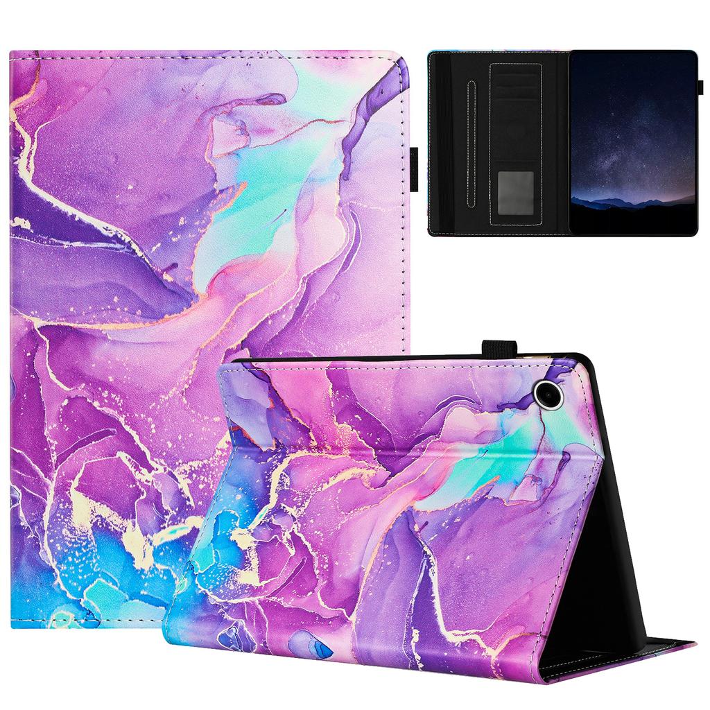For Samsung Galaxy Tab A9 Case Marble Pattern Leather Stand Protective Cover with Auto Sleep/Wake