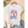 Women's Vintage Mother Daughter Heart Silhouette Round Neck Short Bouse-Compatible Suitable Gym