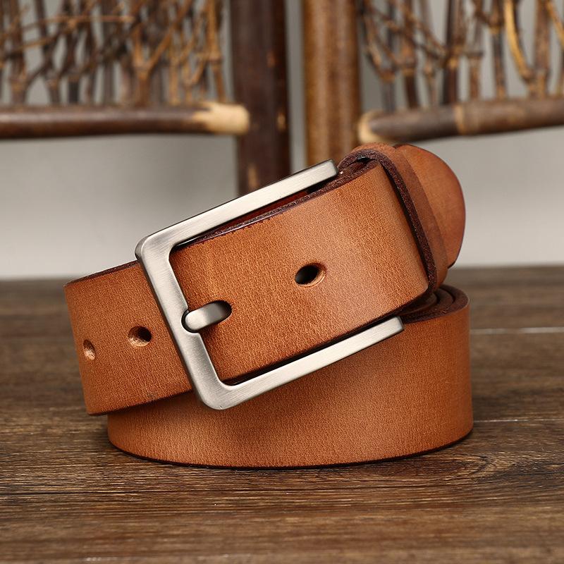 Belt Men's Korean-Style Simple Fashion All-Match Washed-out Vintage Genuine Cattlehide Leather Surface Belt