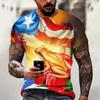 Men's T Shirt Summer Fashion Short Sleeve Tee Puerto Rico Flag Pattern Print T-Shirt Oversized Clothing Crew Neck Pullover Top