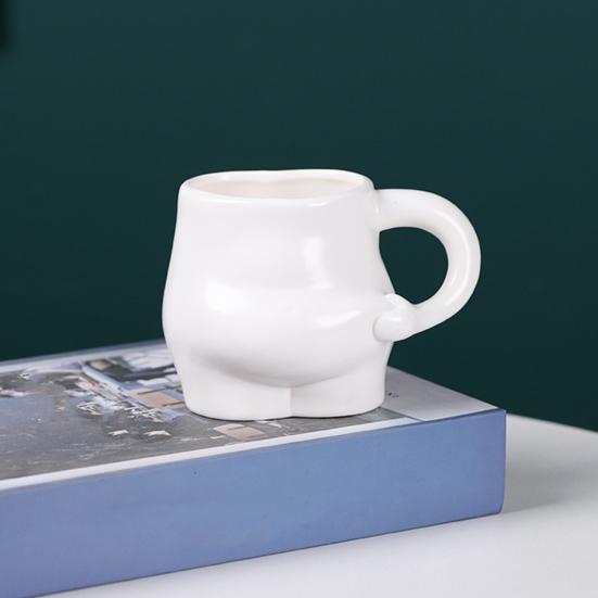 Caneca de café com barriga gorda 320ml Caneca de cerâmica fofa Engraçada feita à mão Café da manhã Xícaras de chá Novidade