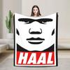 Smug Haalands Face Blanket Soccer Football Fleece Novelty Soft Throw Blankets for Bed Sofa SpringAutumn