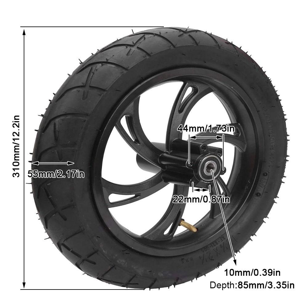 Aluminum Alloy Hub Electric Scooter Wheel 12 1/2X2 1/4 Size Rubber Tyre Wheel  Electric Scooter Use