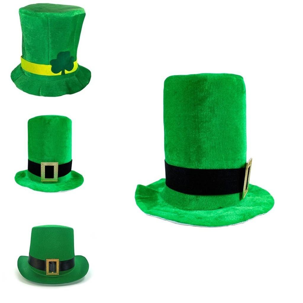St. Patrick's Day Irish Leprechaun Shamrock Velvet Hat Adult Fancy Dress Accessory