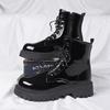 British-style Men's Thick-soled Height-increasing Shoes, Trendy Anti-slip and Waterproof High-top Motorcycle Leather Boots