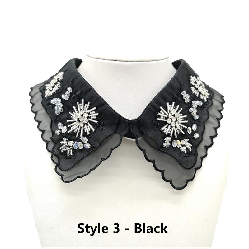 1pcs Fashion Shirt Sewing Lace Sweater Elegant False Collar Wedding Dress Accessories # White & Black