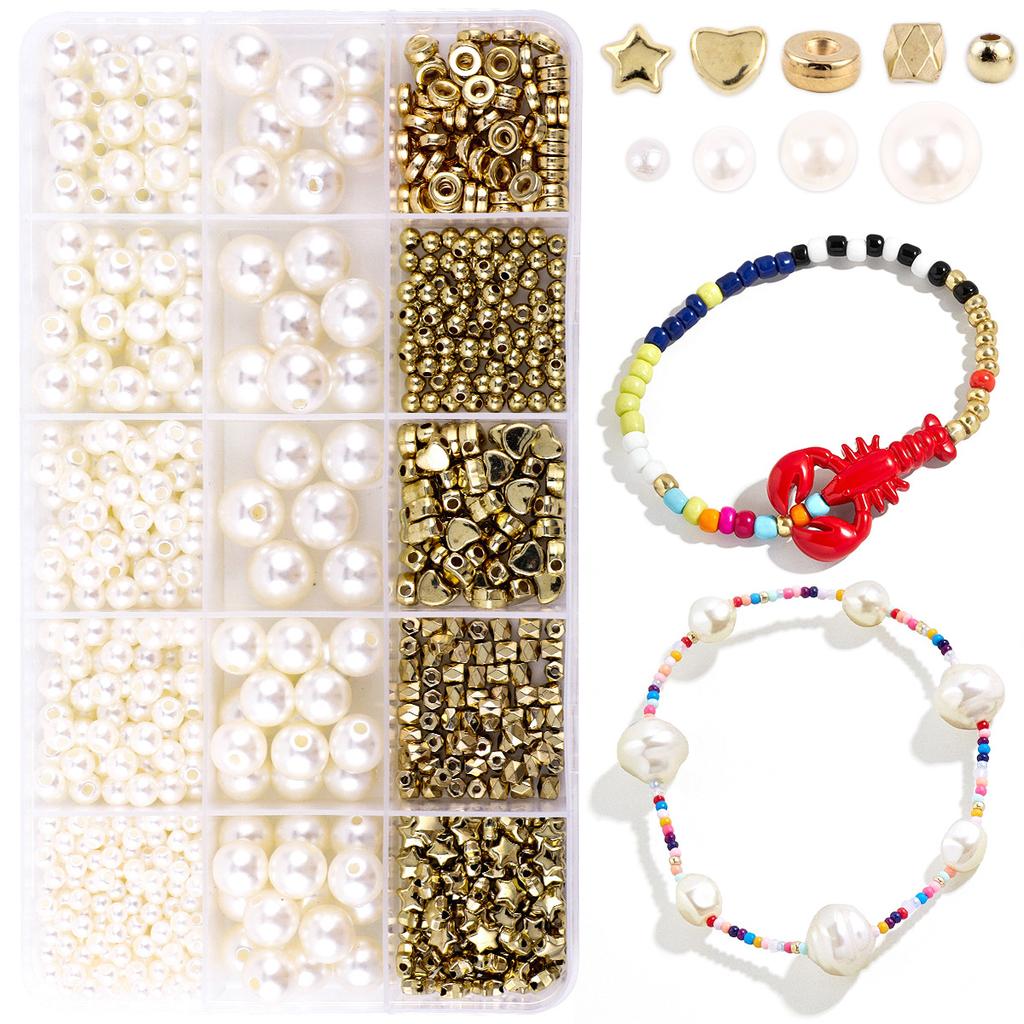 15 Grid 720 Pearls Combination Pentagram Interval Diy Bracelet Necklace Bead String Earrings Bead Accessory Set