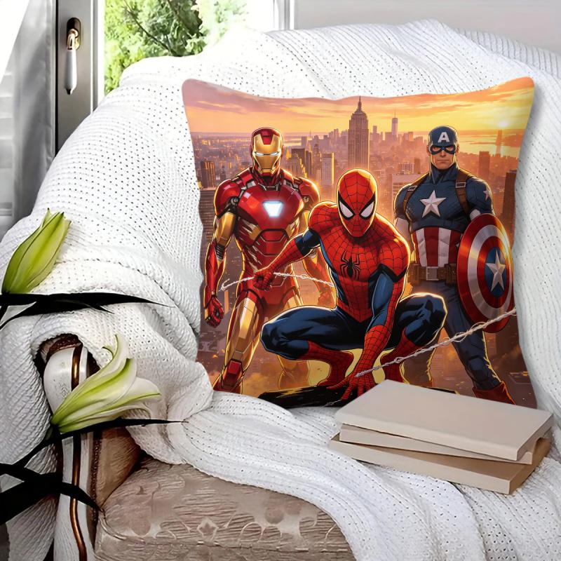Marvel Superhero Printed Square Throw Pillow, Soft Microfiber Cushion For Bedroom Sofa Living Room