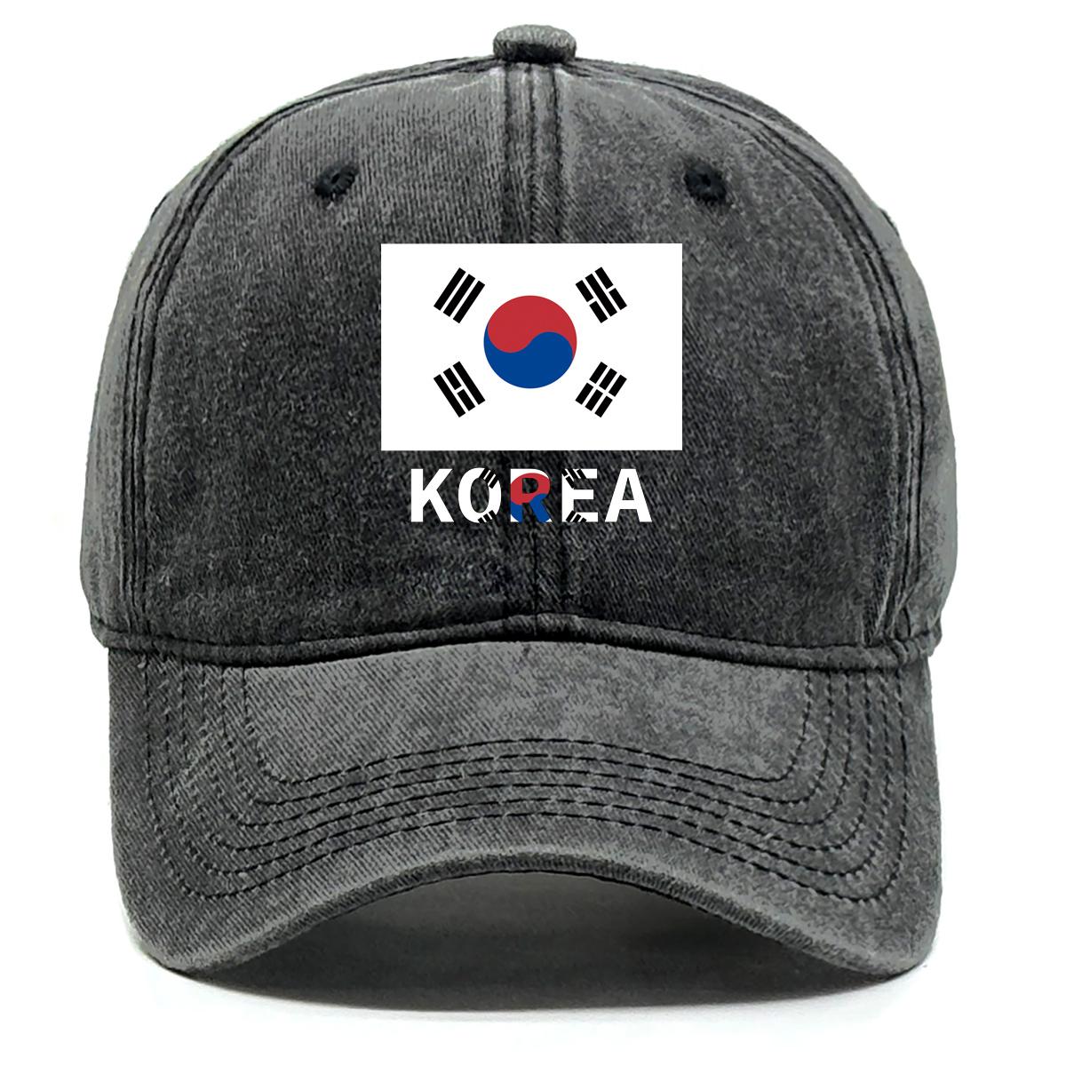 

Кепка-снэпбек с принтом флага Южной Кореи, патриотичная тракерская кепка, унисекс, винтажный хлопок, регулируемая бейсболка as the picture чёрный