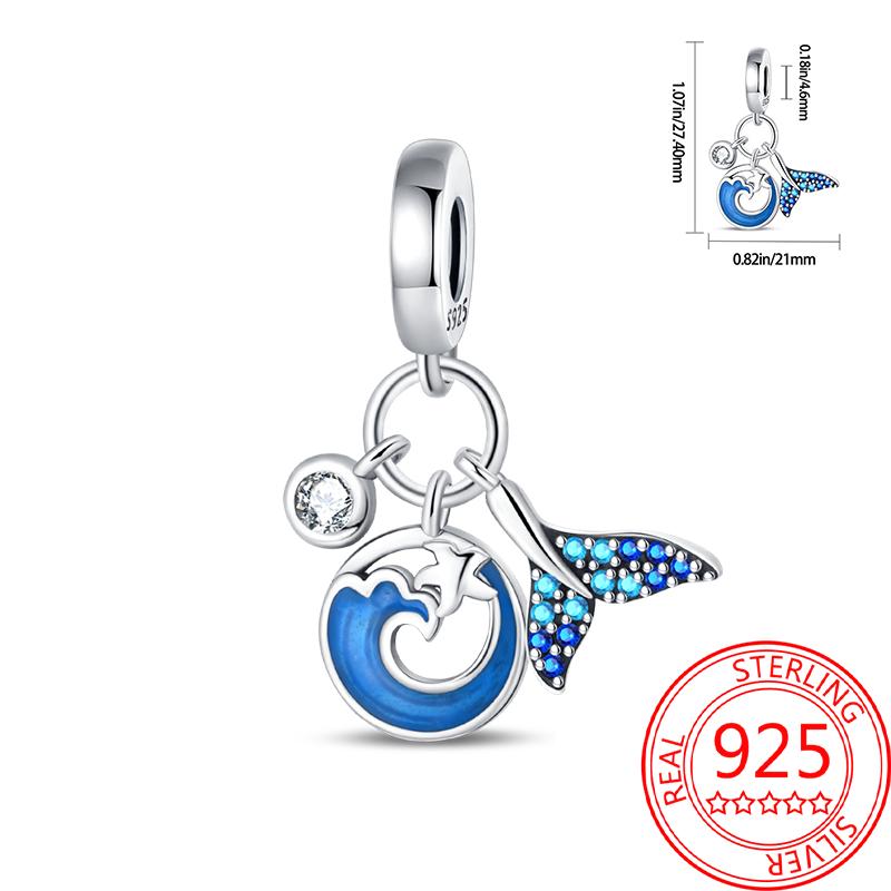 Summer Copper Sea World Kingdom Charm Pendant Beads Fit Charms Original Bracelet For Women Jewelry Making