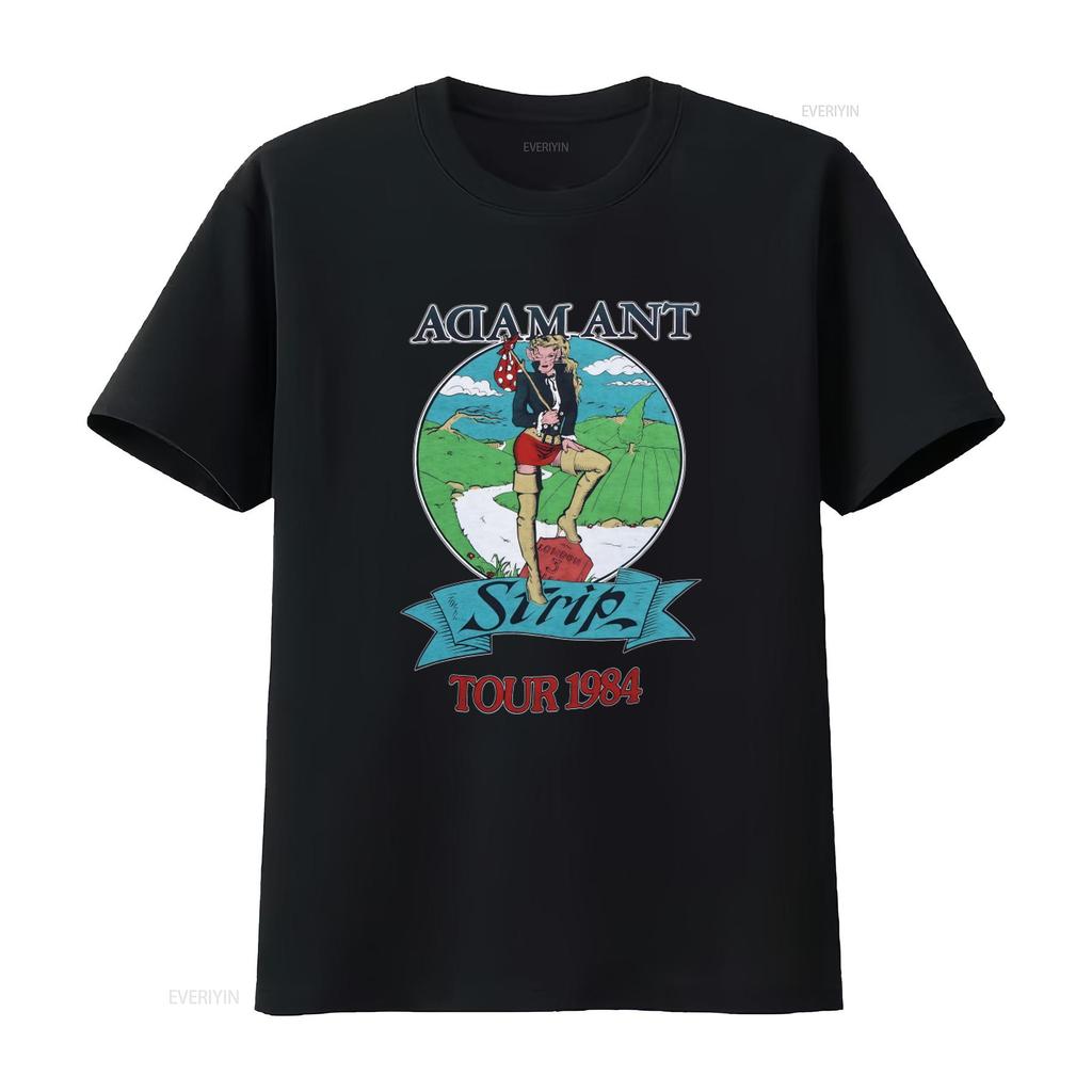 Vintage Adam Ant Black 100 Cotton T Shirt Size S To 4XL Strip Tour 1984 Print Fashion vintage Versatile Slightly Casual
