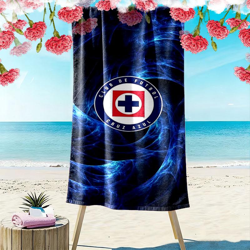 Cruz Azul Print Beach Towel, Large Soft Quick Dry Towel for Beach Camping Swimming