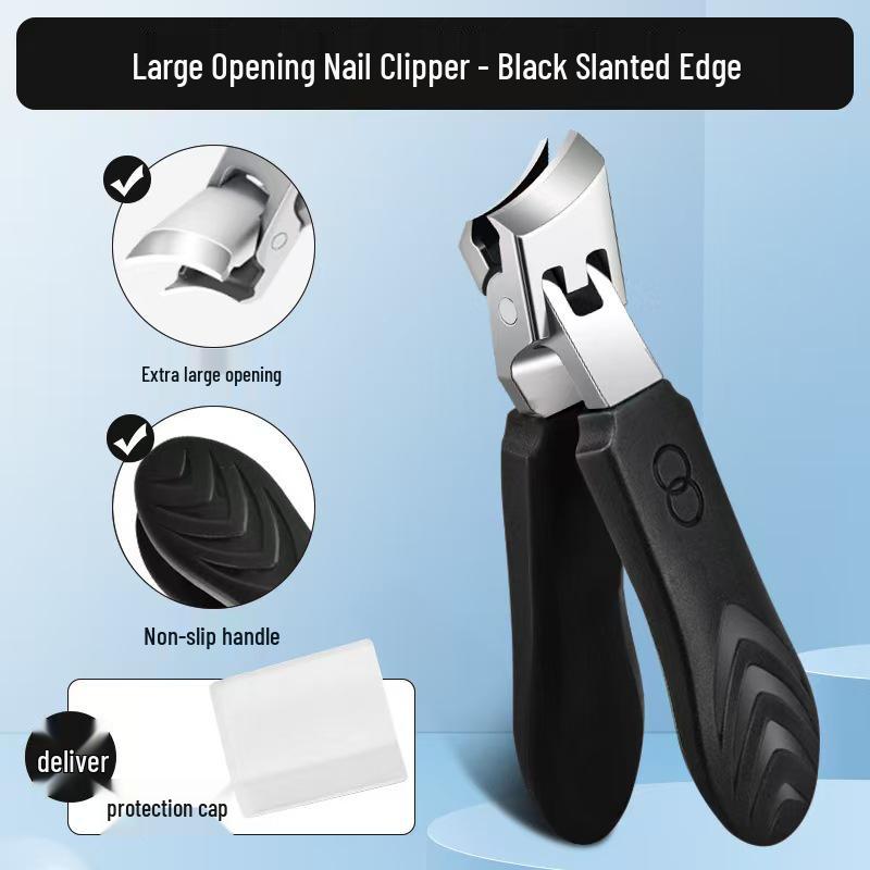 Cortador de Unhas Grande de Aço Inoxidável com Borda Inclinada Anti-Salpicos