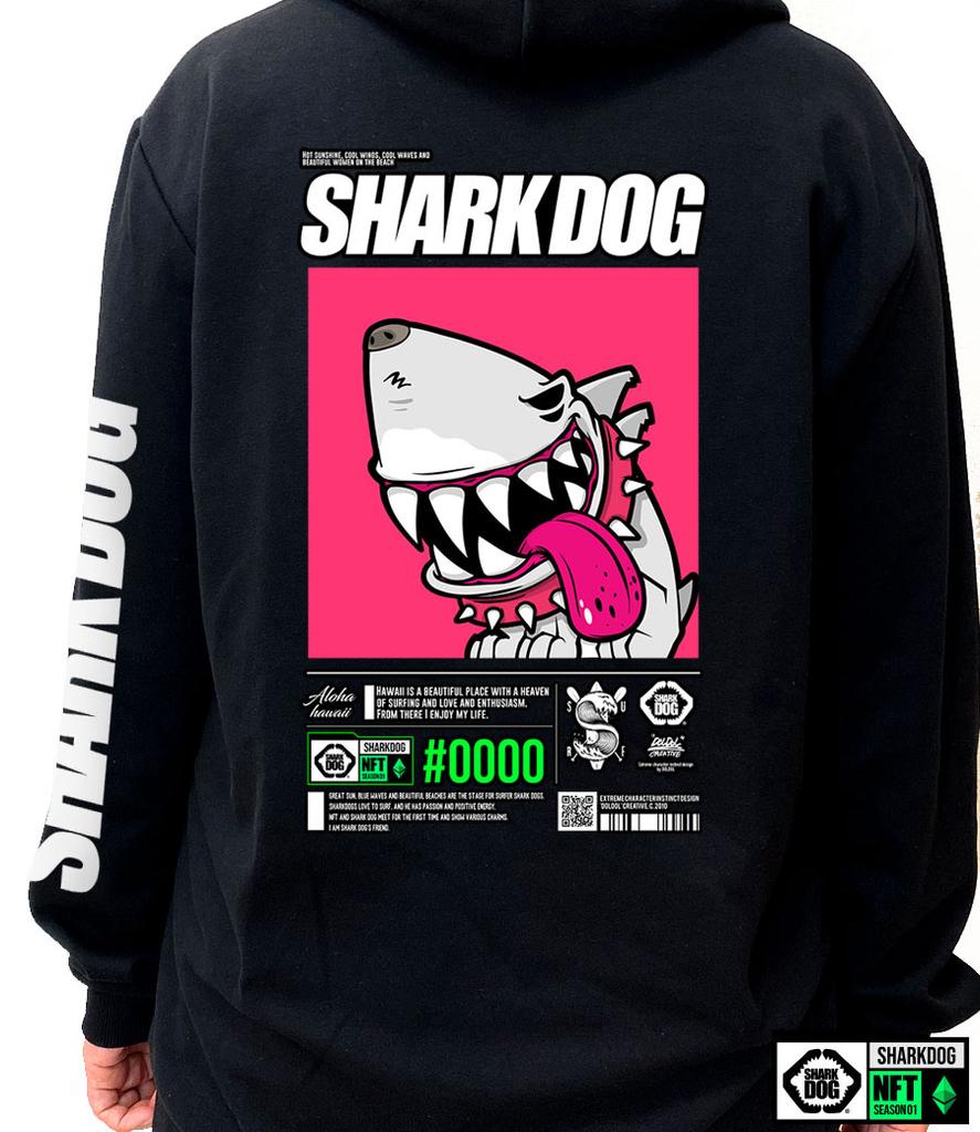 Shark-Dog-Hoody-268 Shark Dog Surfing Hawaii Nft Character Graphic Hoodie