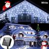 96LEDS Solar Curtain Icicle Light Outdoor Eaves Decor String Lights Garlands Garden Party Yard Christmas Decoration Holiday