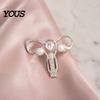 Brooch with Faux Pearl Uterus Rhinestone Pearl, Human Organ Lapel Pin, Women Statement Badge Hollow Shaped Jewelry for Coats Sweaters Scarves Pin