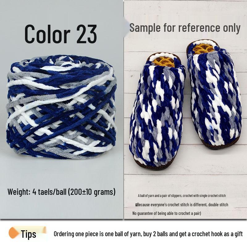 Plush Wool Yarn for Hand-Knitted Crochet Shoes & Slippers