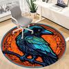 1pc Raven Symbol Office Round Area Rug, Indoor Mat Suitable ForOffice, Under Office Chairs Bedroom Living Room Home Decor, Room Deco u71